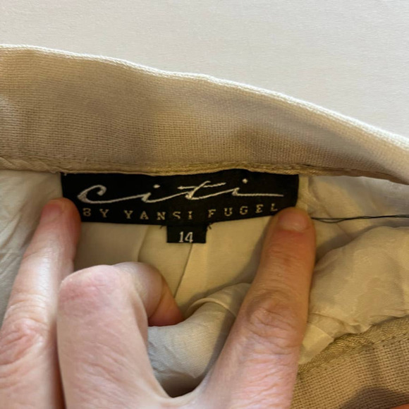 Citi by Yansi Fugel Khaki wool blend Skirt 14 - Picture 4 of 9